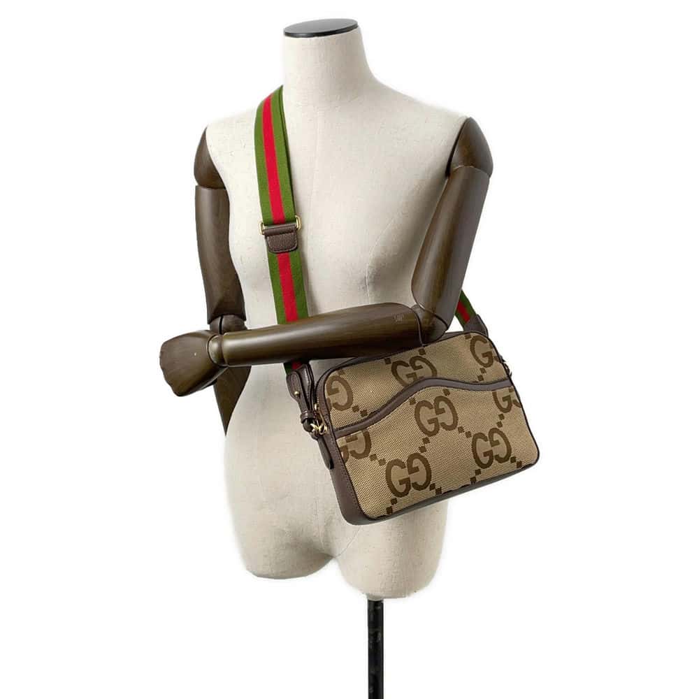 Gucci Leather Canvas Shoulder Bag