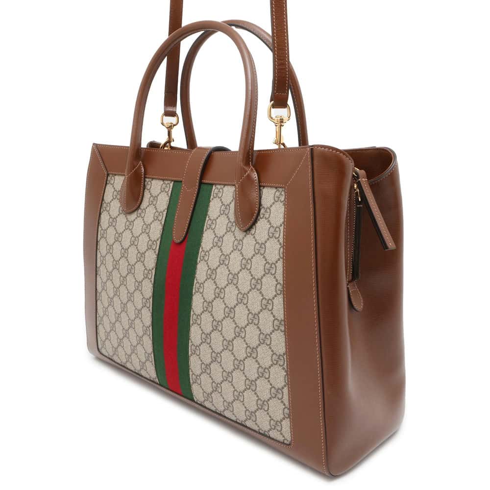 Gucci Leather Canvas Tote