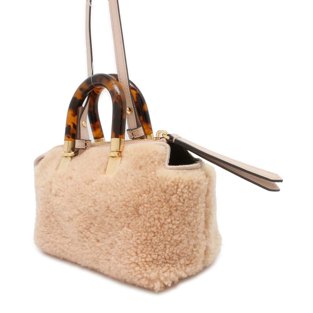 FENDI By the Way 2way Bag Jasmin Flower 8BS067 Fur Leather