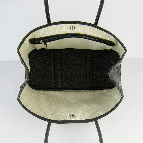 Luxury Hermes garden party handbag black