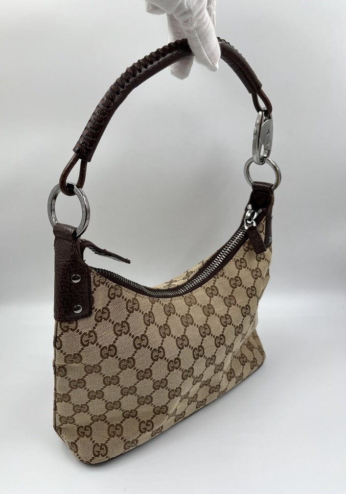 Gucci Leather Canvas Shoulder Bag Style 11