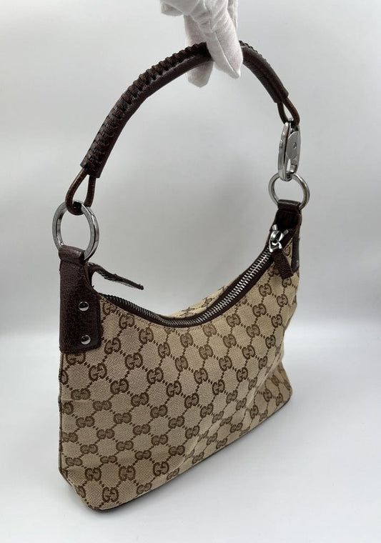 Gucci Leather Canvas Shoulder Bag Style 11