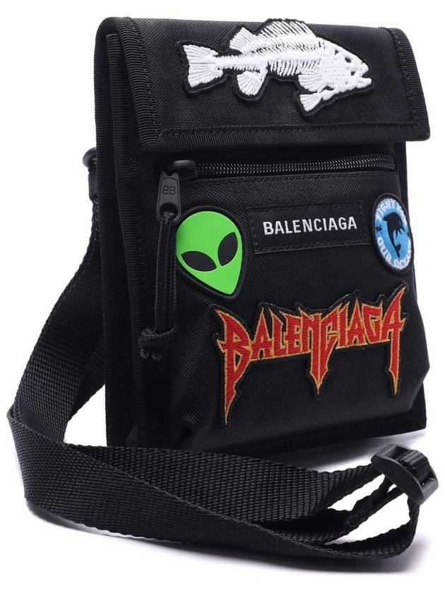 Luxury Balenciaga Trending 2026 Explorer Pouch Strap Cross Bag Black