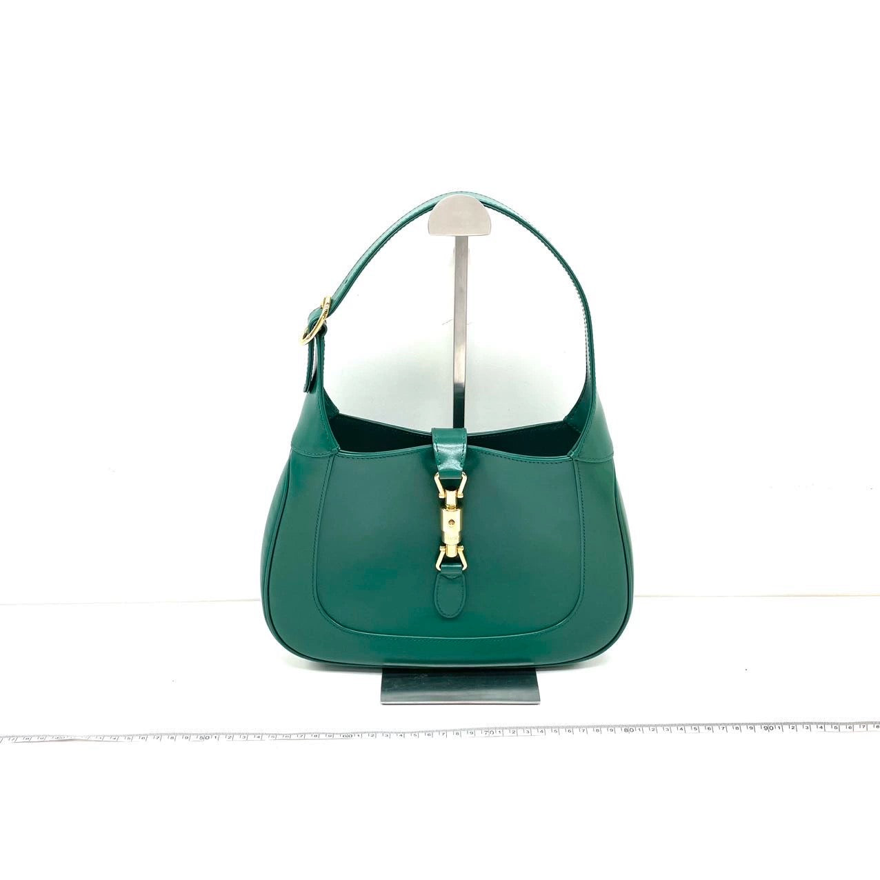 Gucci Jackie 1961 Green Leather Bag Small with Adjustable Strap