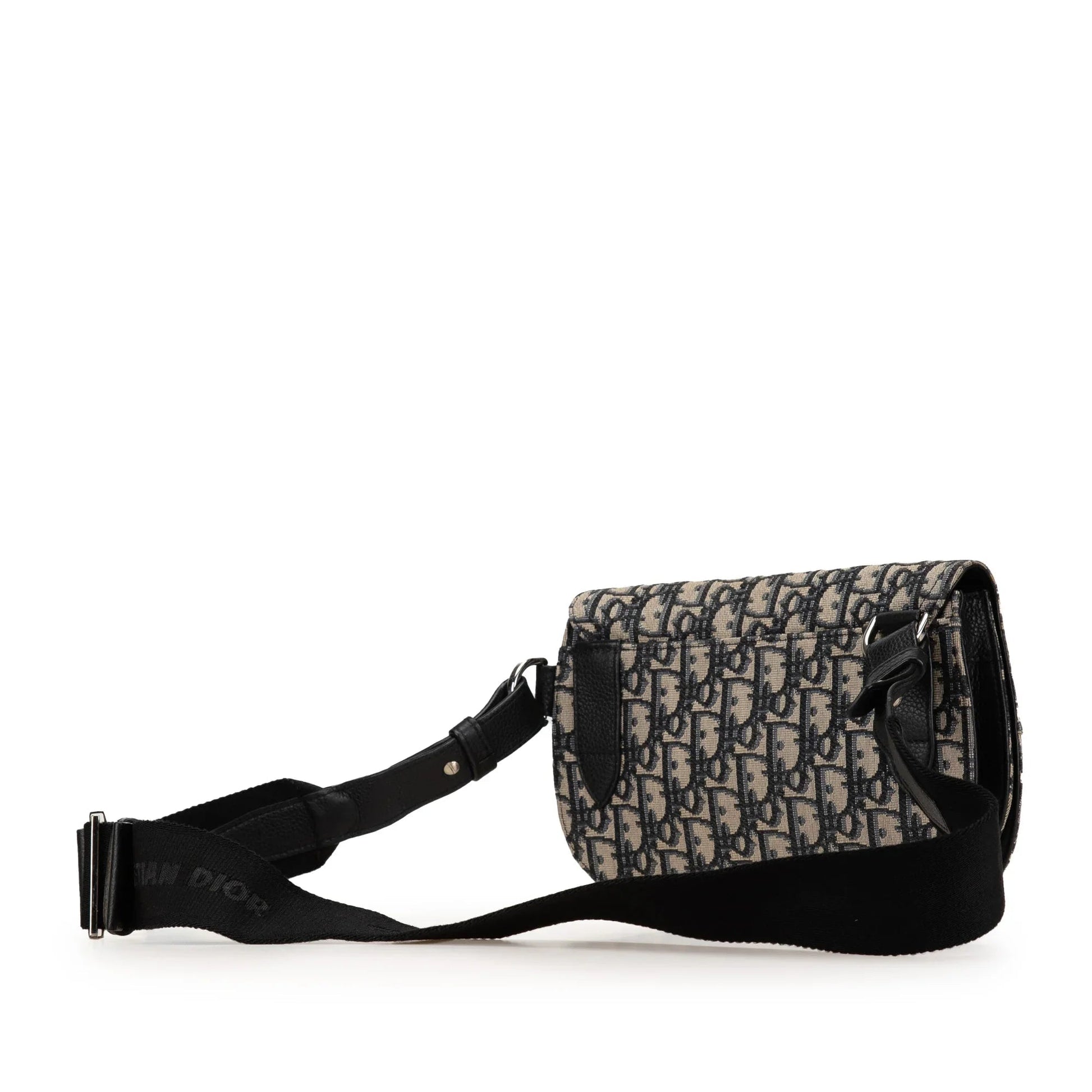 Blue Dior Oblique Canvas Saddle Messenger Bag