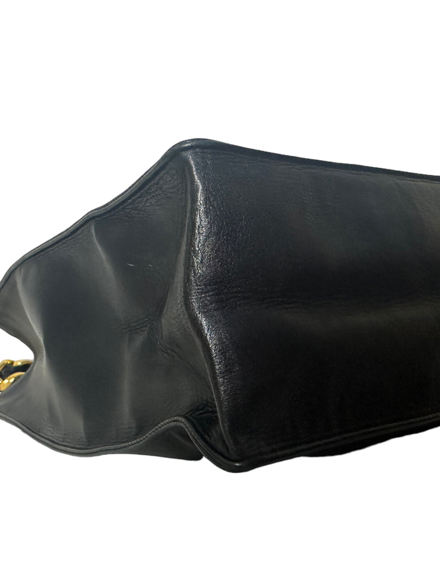 Chanel Black Leather CC Logo Tote