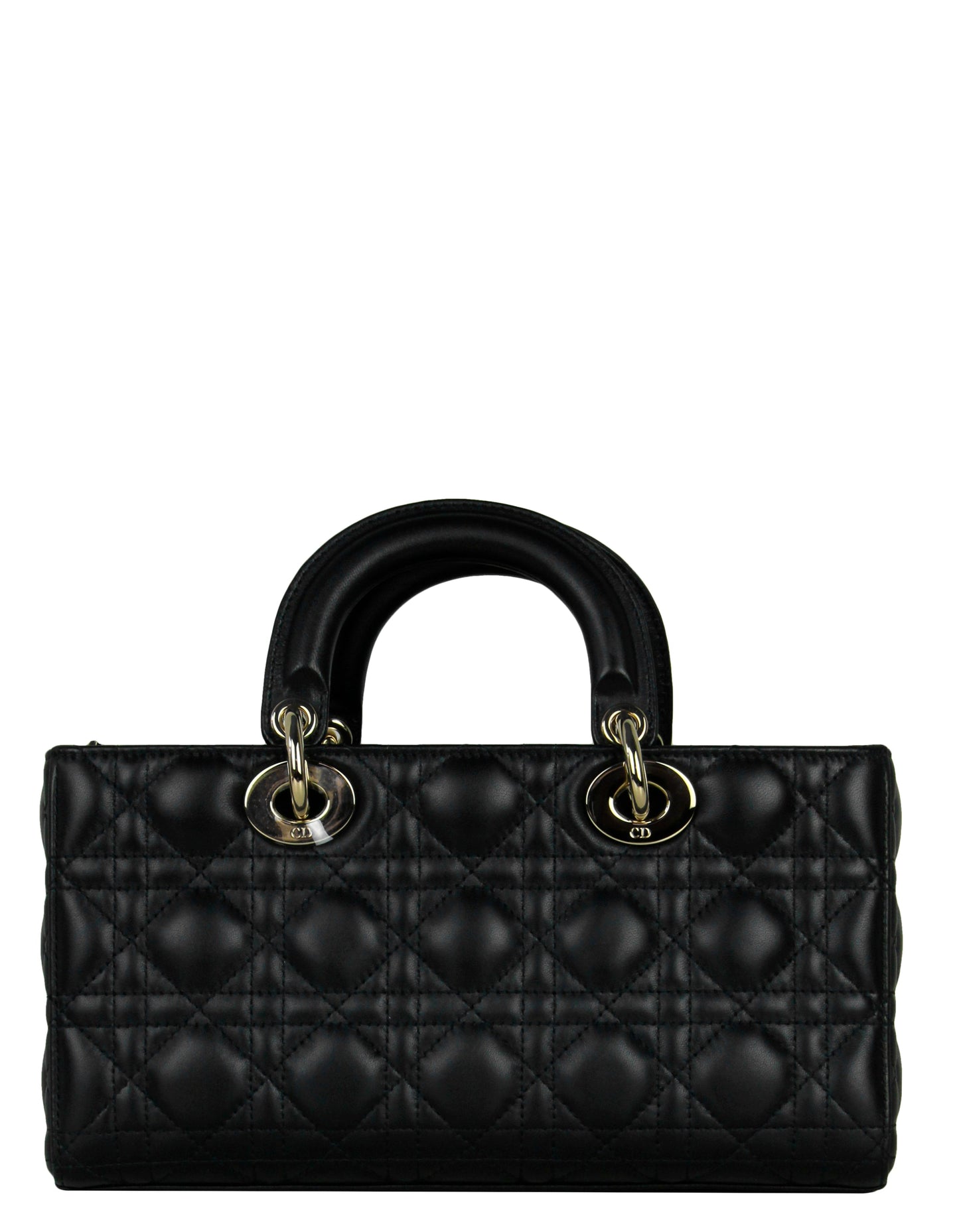Christian Dior Black Cannage Lambskin Quilted Leather Lady D-Joy Bag