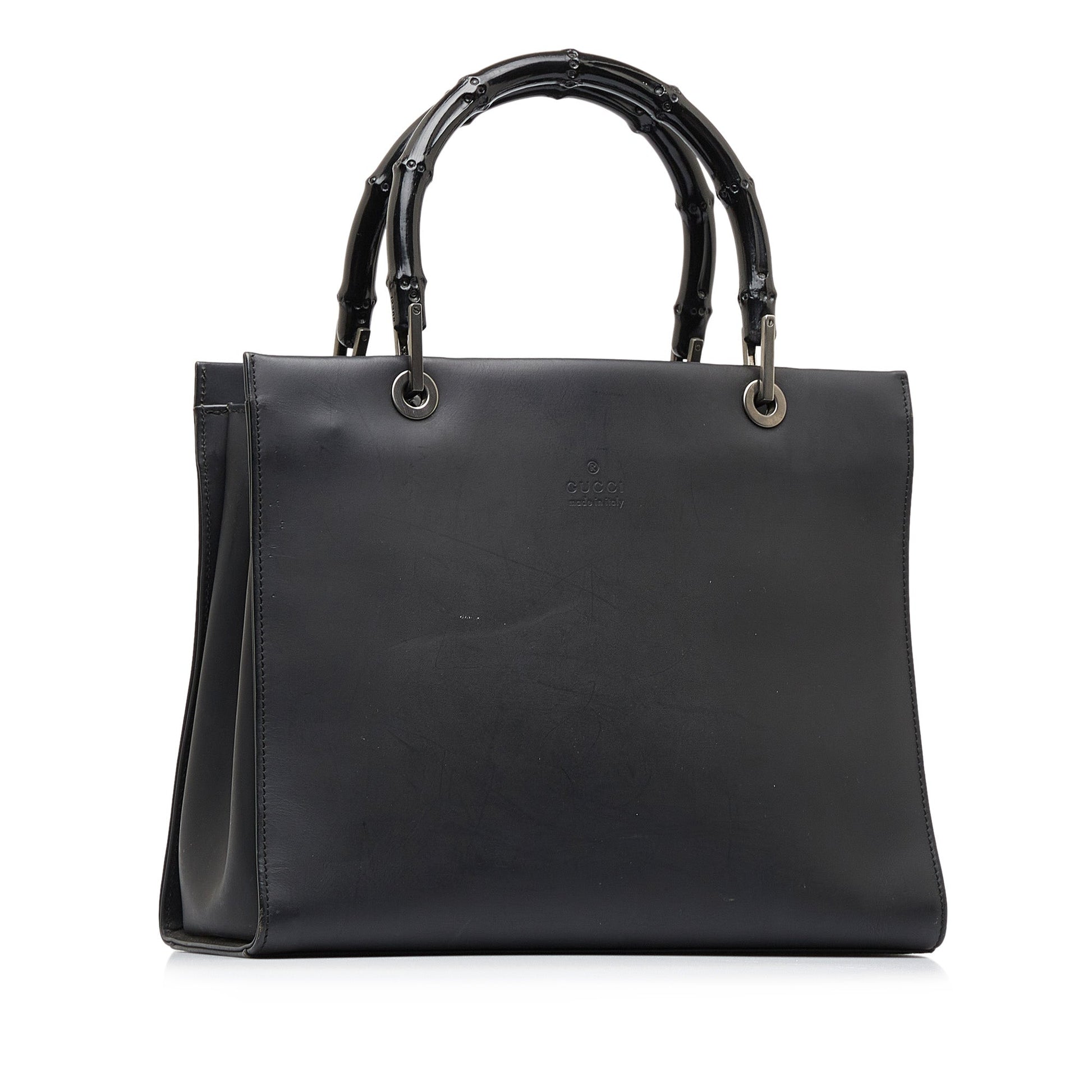 Gucci Bamboo Black Leather Shoulder Bag Style 3
