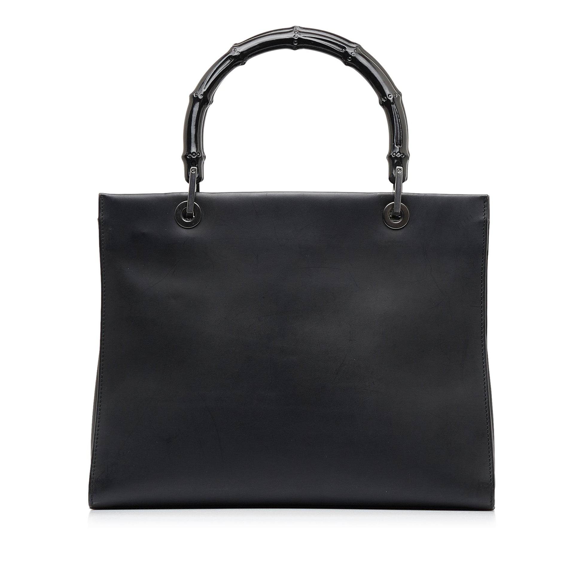 Gucci Bamboo Black Leather Shoulder Bag Style 3