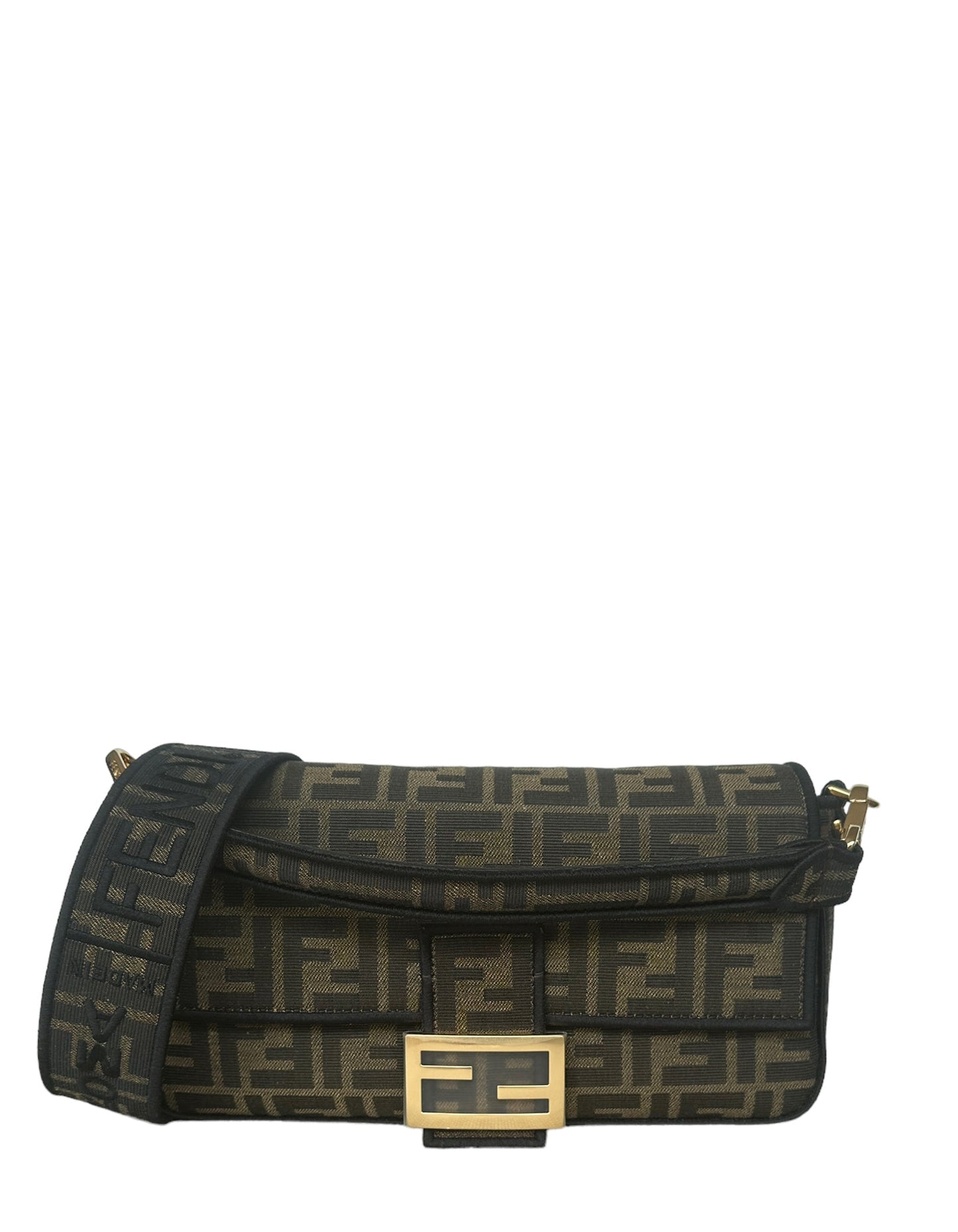 Fendi Fabric Monogram Jacquard FF Baguette NM Bag w/ Two Straps