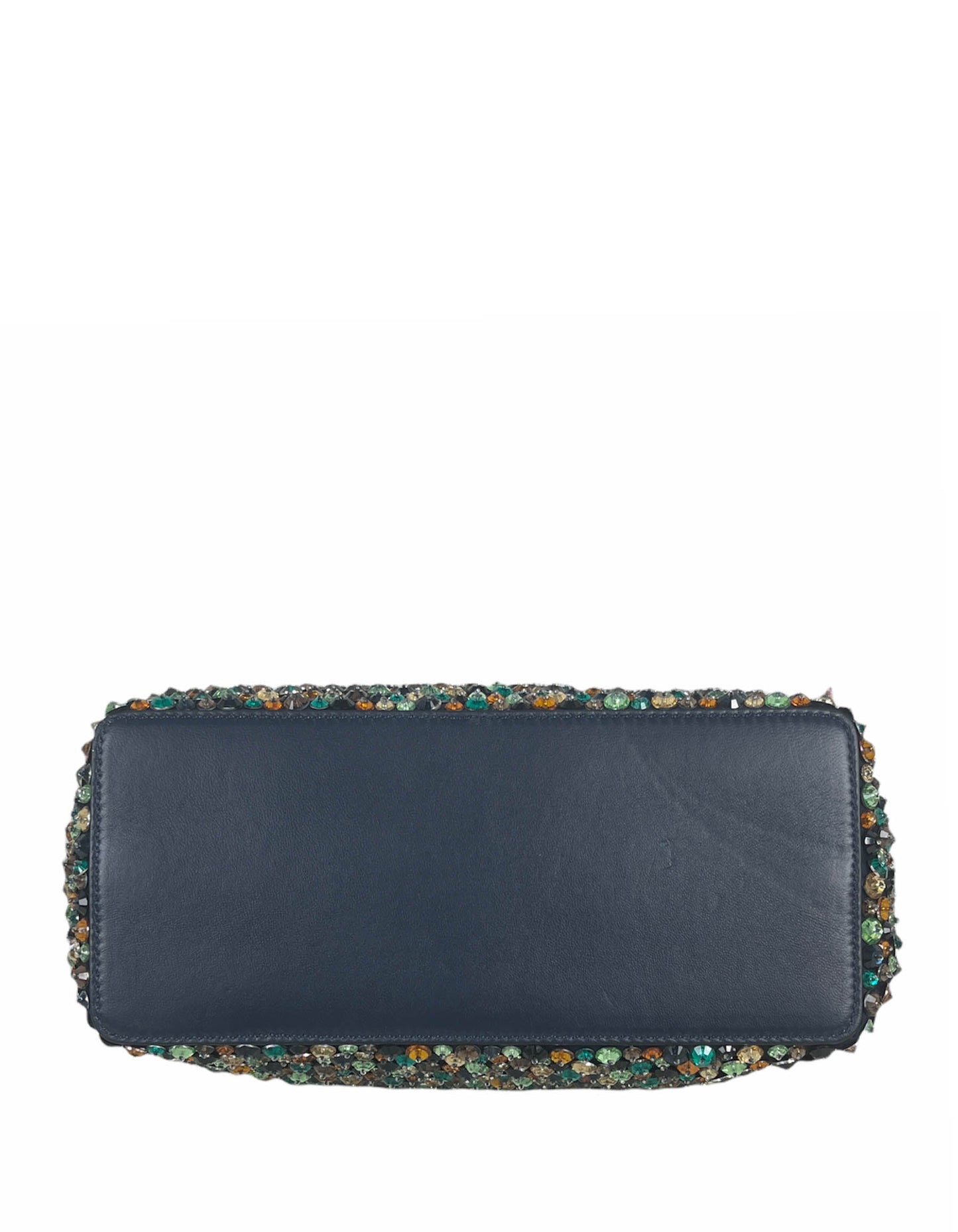 Fendi Navy Leather Mini Peekaboo Crossbody w/ Multicolor Jewels