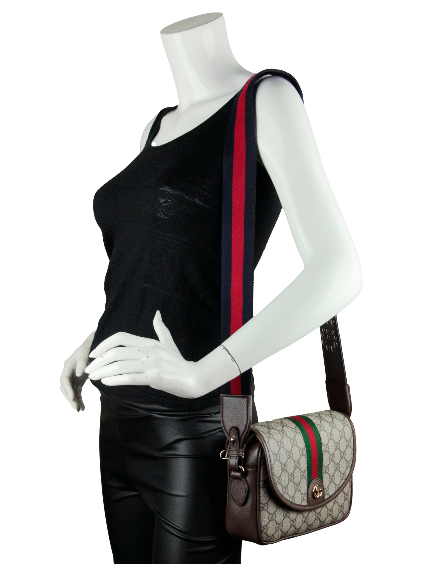 Gucci Beige/Ebony Ophidia Mini GG Supreme Crossbody Shoulder Bag