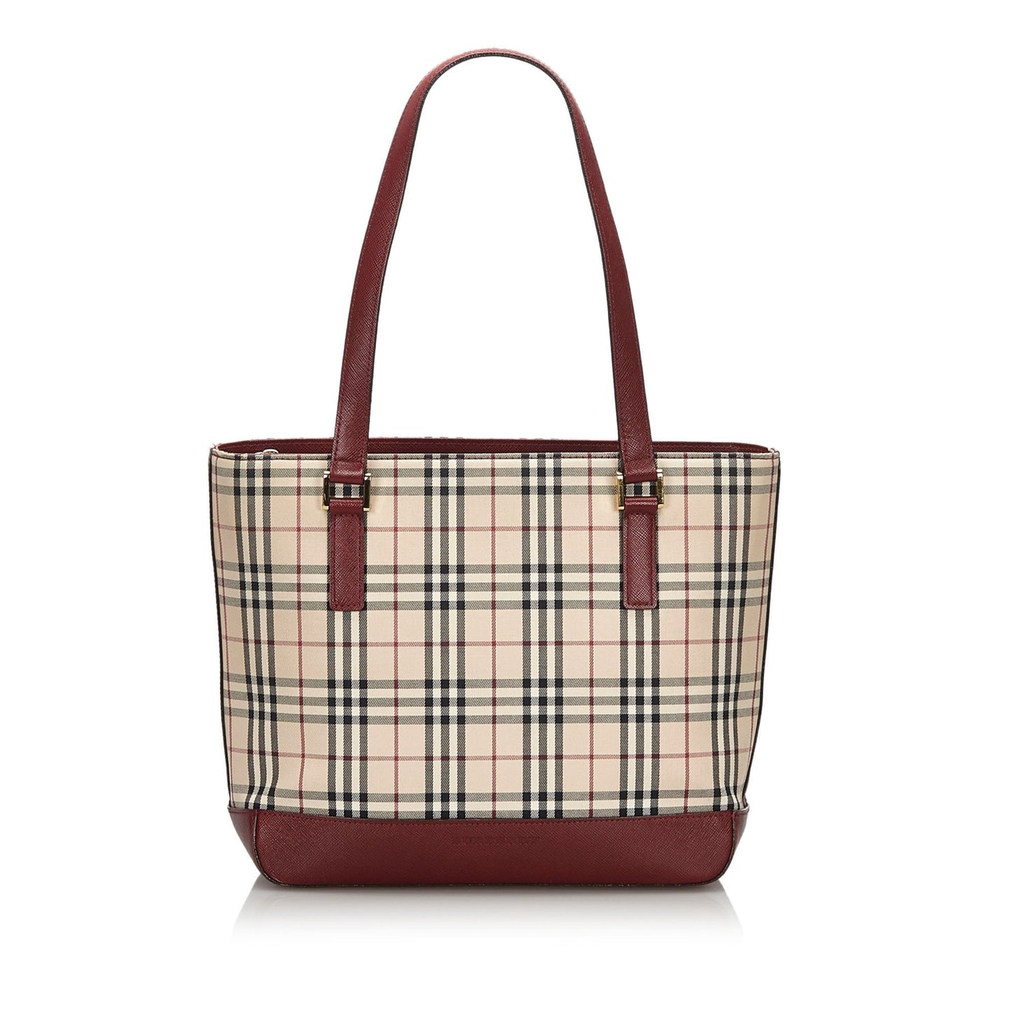 Burberry Brown Beige Nylon Fabric Ho Check Tote Bag United Kingdom
