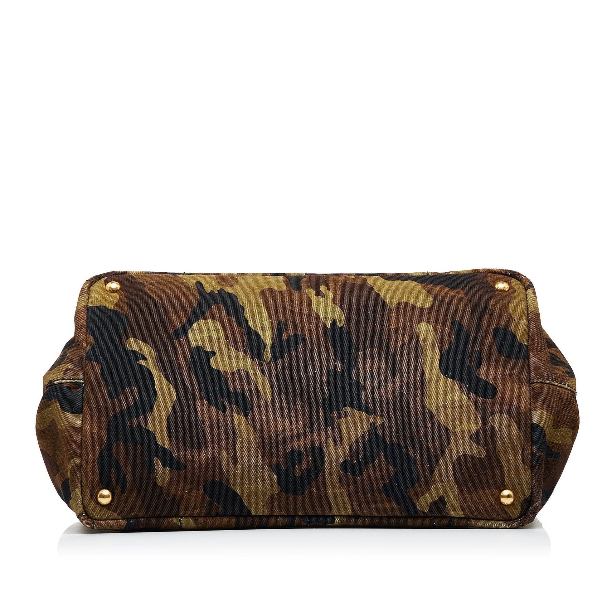 Brown Prada Canapa Camouflage Tote Bag