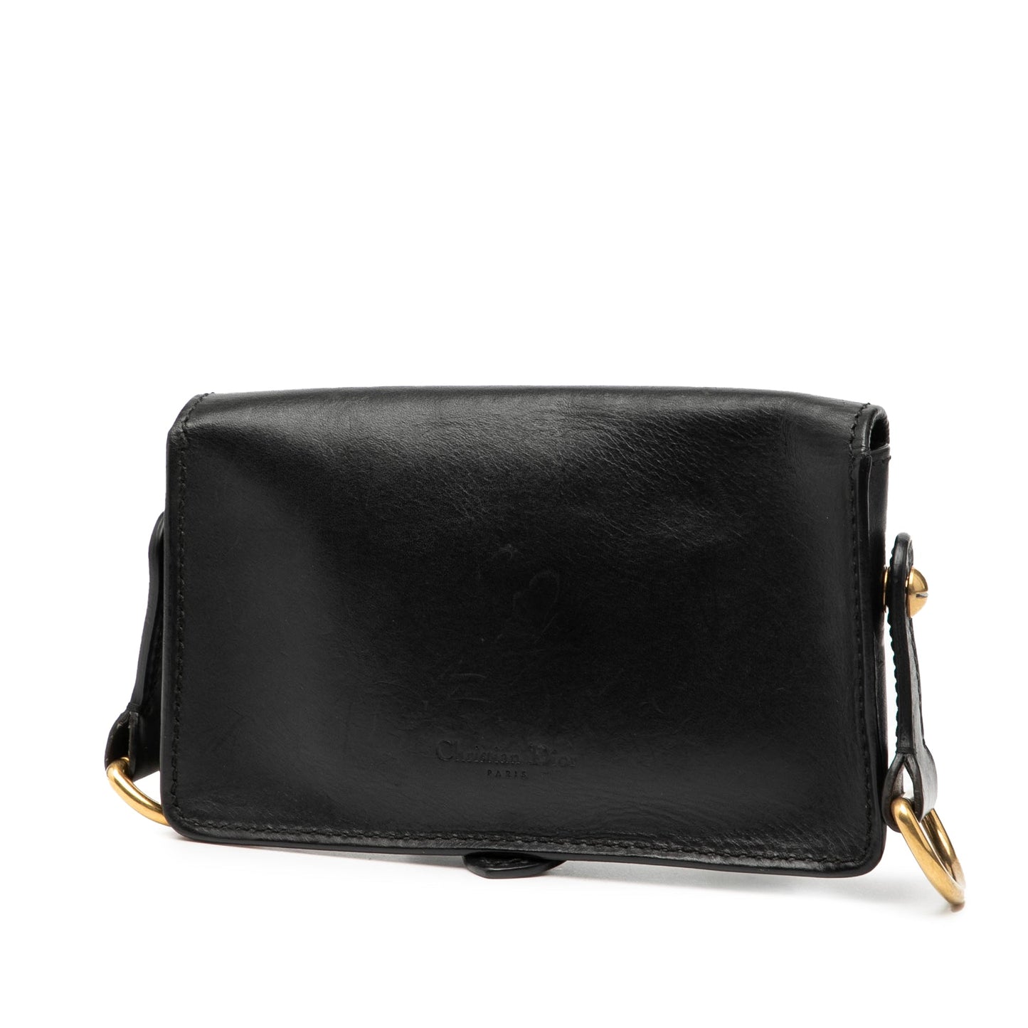 Black Dior Mini Leather D Bee Saddle Bag