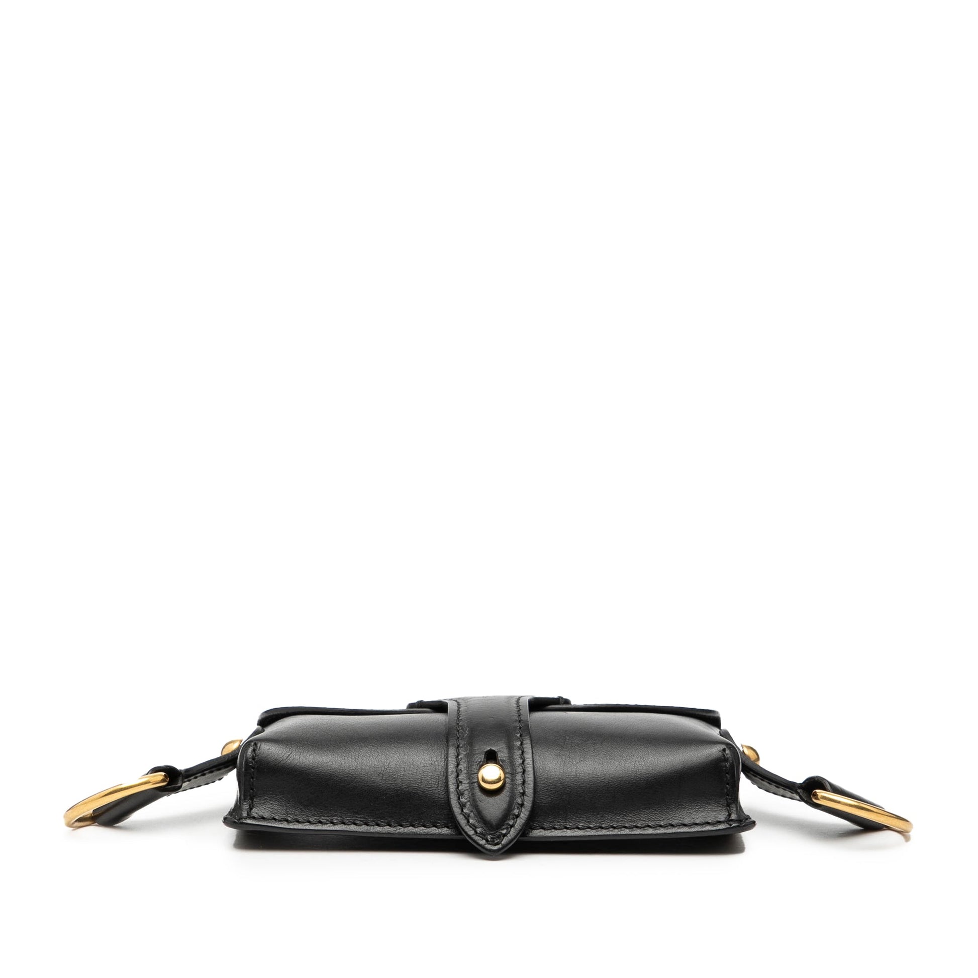 Black Dior Mini Leather D Bee Saddle Bag