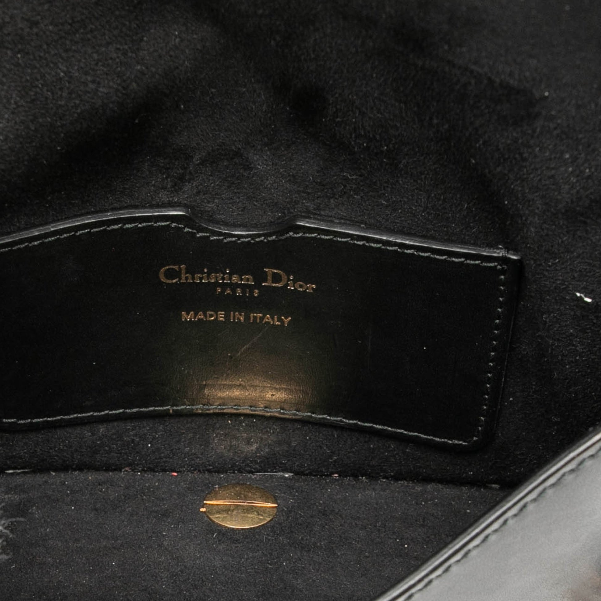 Black Dior Mini Leather D Bee Saddle Bag