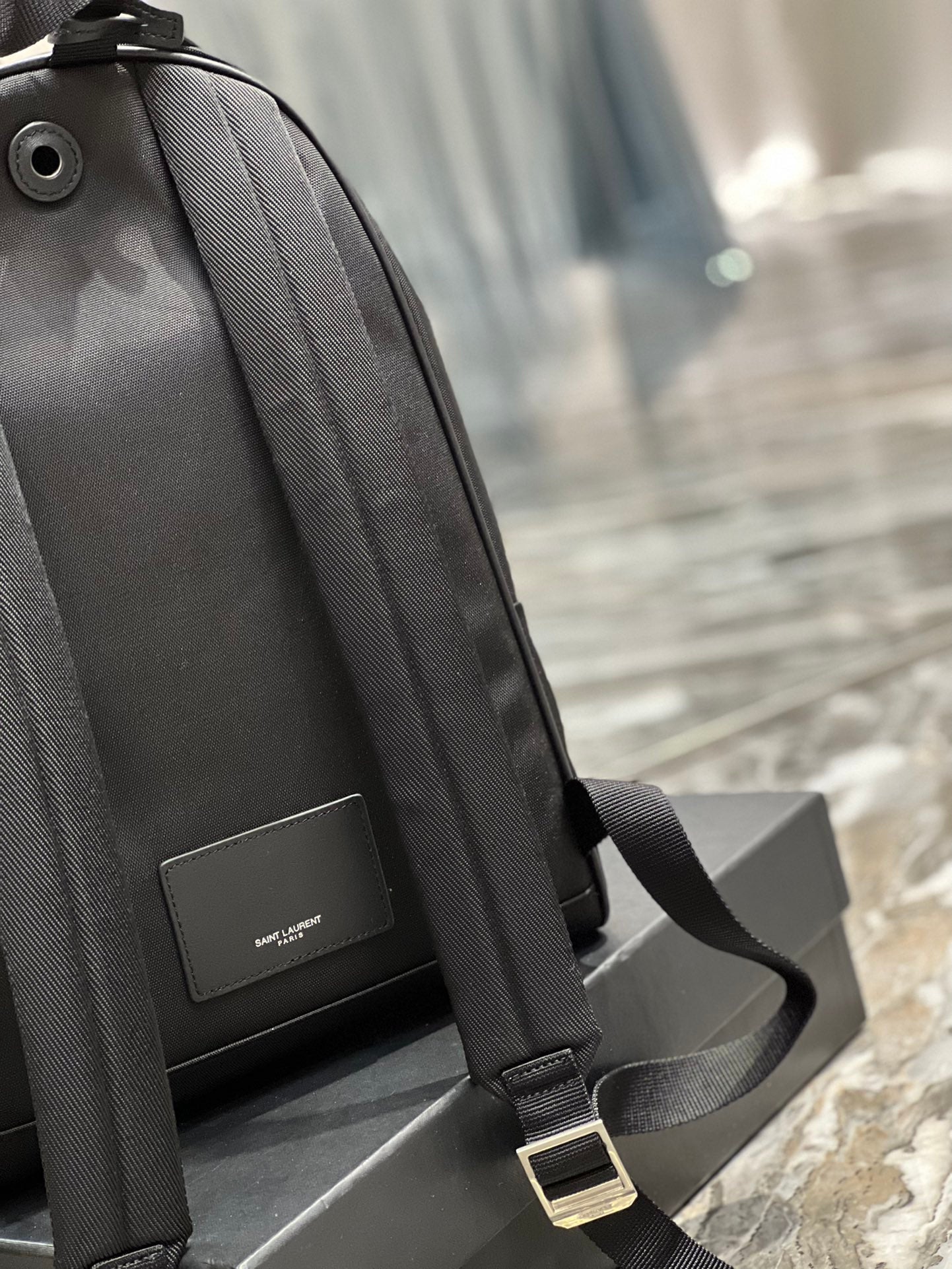 Yves Saint Laurent City Backpack In Canvas Unisex.8in/ Black