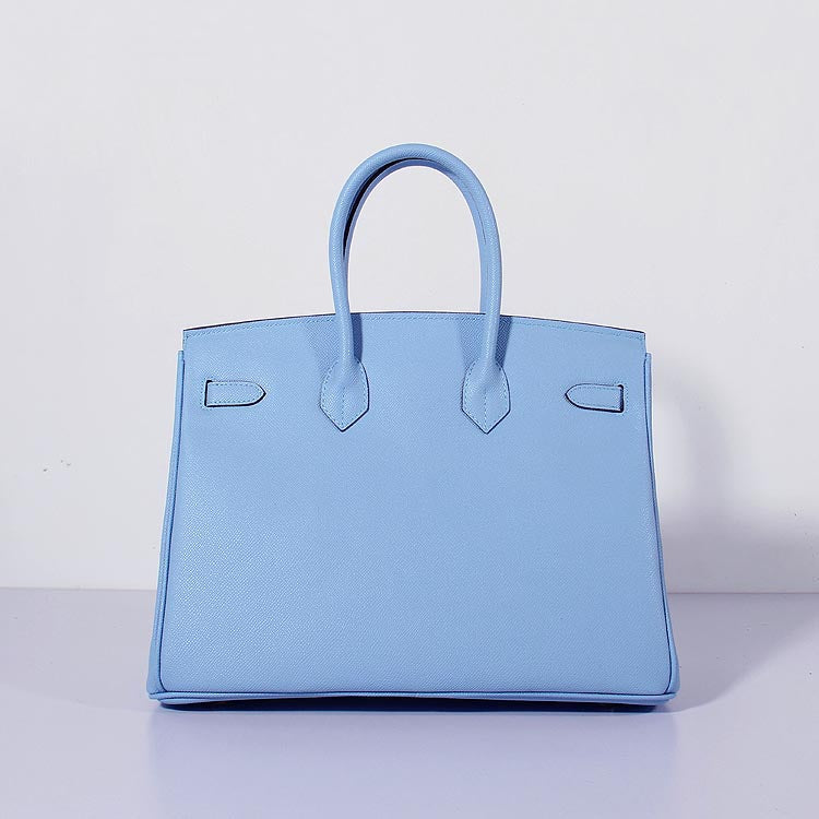 Luxury Hermes 35cm Birkin Bag Epsom Leather Light Blue Gold