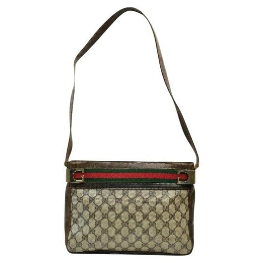Gucci Leather Canvas Shoulder Bag