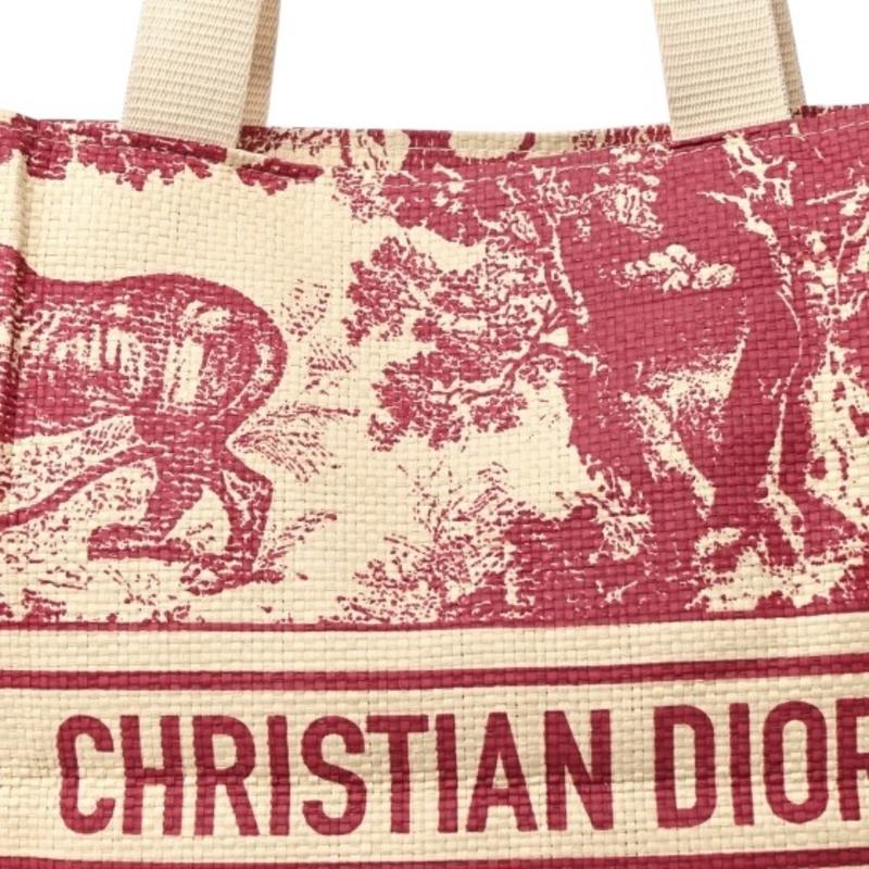 Christian Dior Beauty Dioriviera Raffia Tote Red