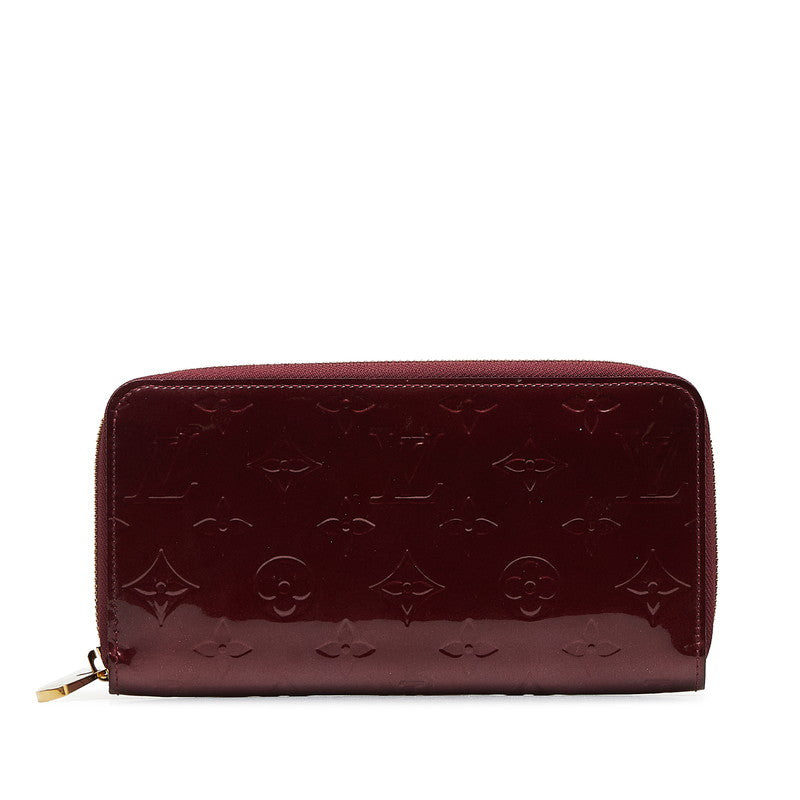 Louis Vuitton Monogram Verney Zippie Wallet Long Wallet M93575 Violet Wine Red Patent Leather Louis Vuitton