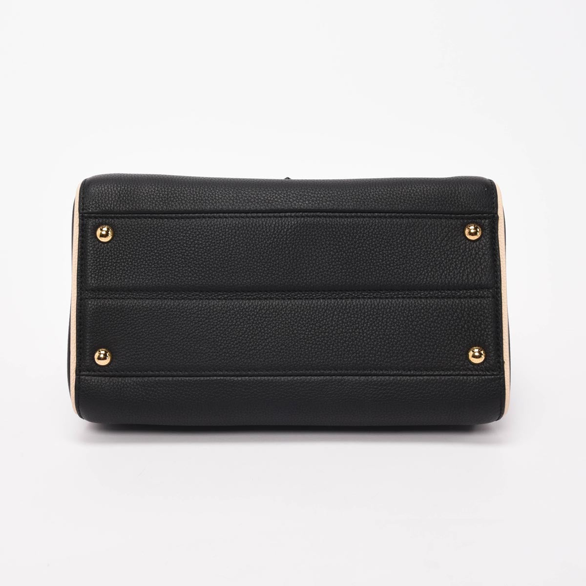 Louis Vuitton Black Grained Calfskin & Monogram Double V Bag