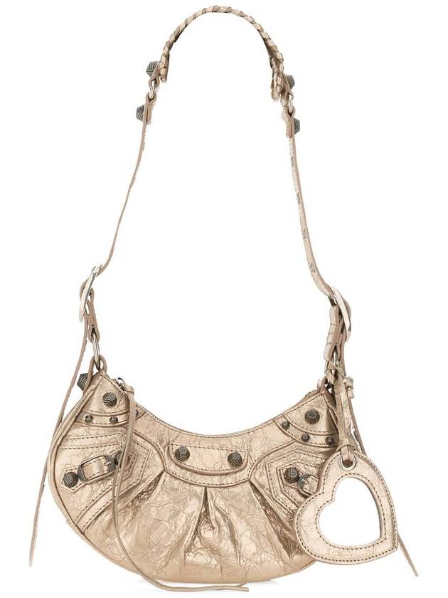 Luxury Balenciaga Trending 2026 Metallic Le Cagol XS Lambskin Shoulder Bag Metallic Beige