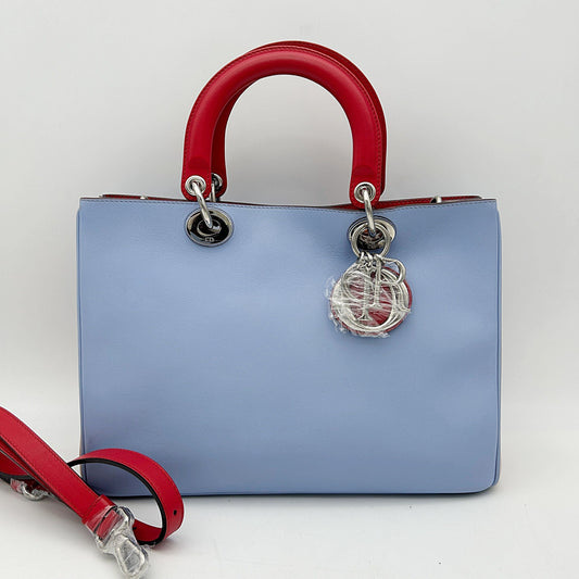 CHRISTIAN DIOR Smooth Calfskin Medium Diorissimo Tote Light Blue 2505142318