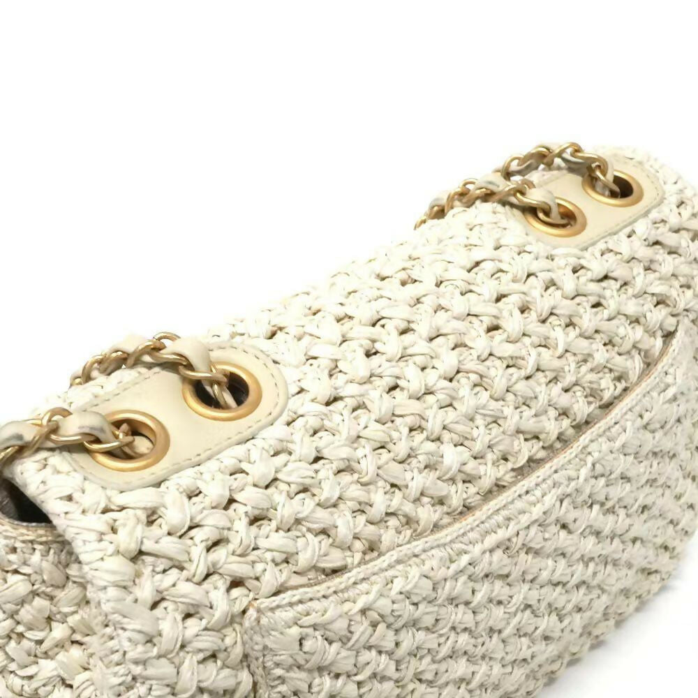 Chanel Cruise 2018 Raffia Crochet Medium Flap Bag
