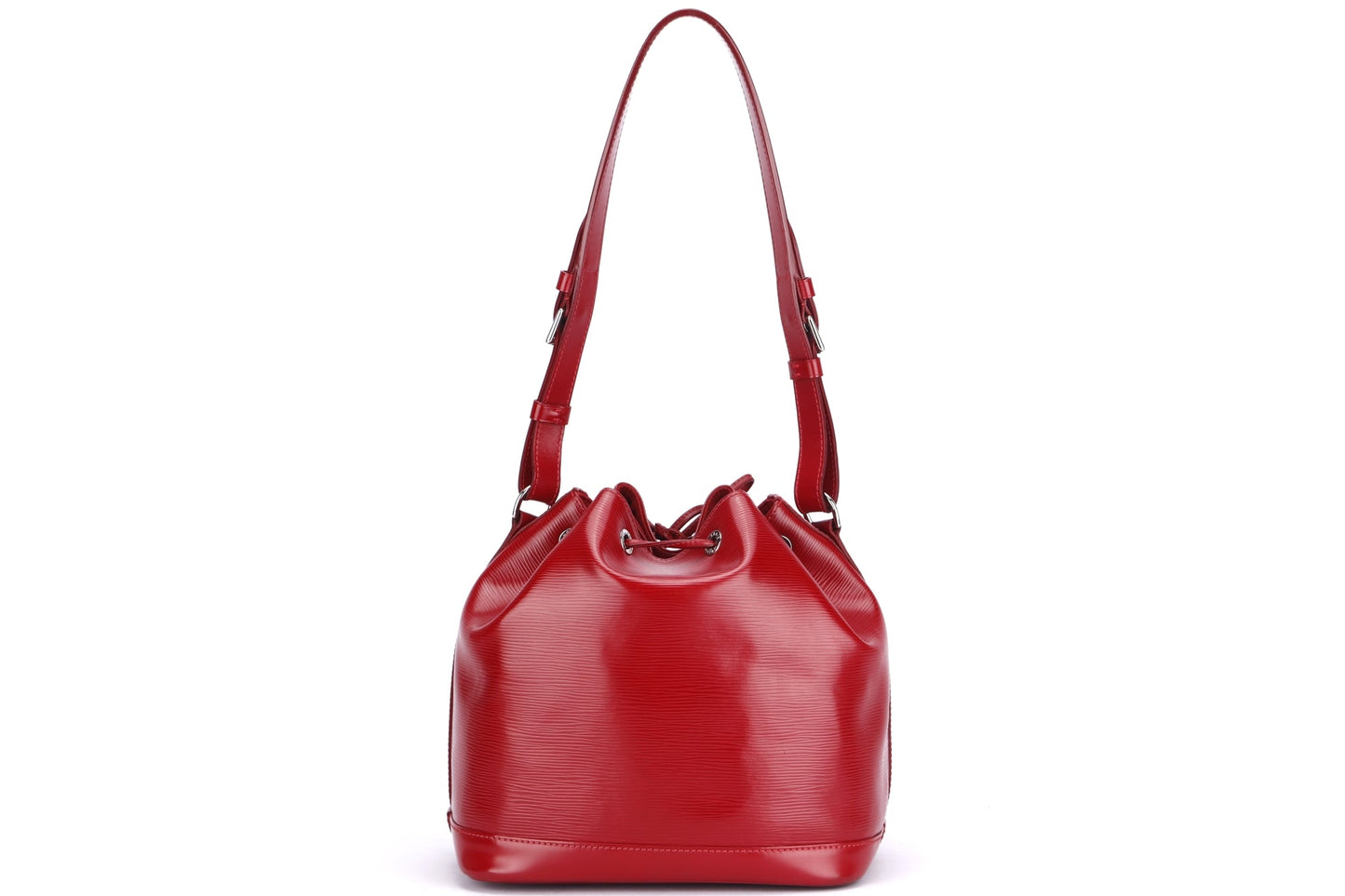 Louis Vuitton Petit Néonoé Red Epi Leather Bucket Bag ( ), Silver Hardware, with Dust Cover