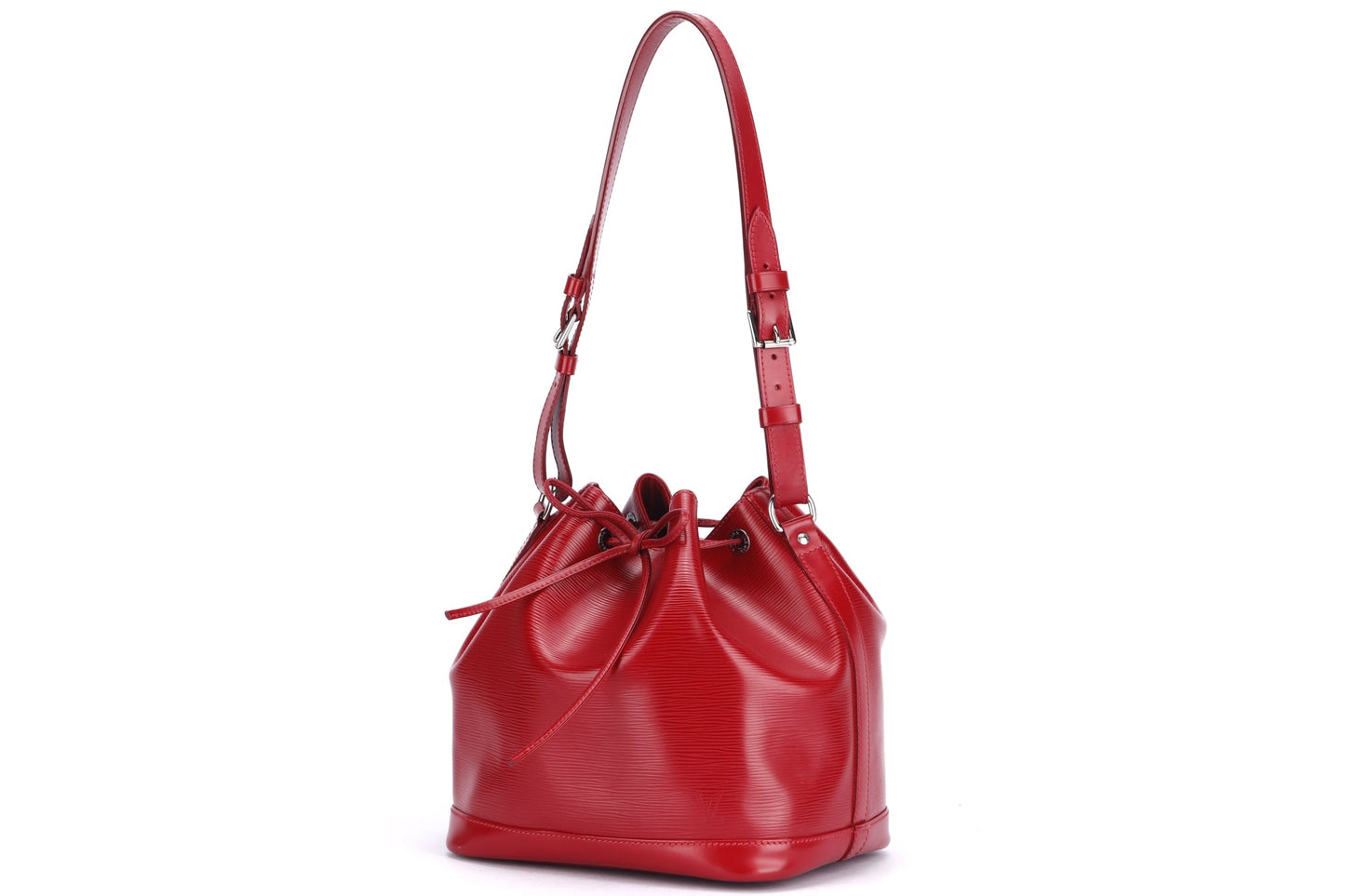 Louis Vuitton Petit Néonoé Red Epi Leather Bucket Bag ( ), Silver Hardware, with Dust Cover