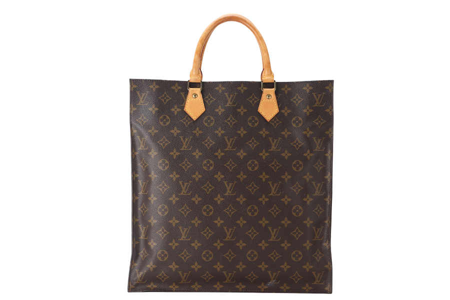 LOUIS VUITTON SAC PLAT TOTE HAND ( ) MONOGRAM BROWN GOLD HARDWARE NO DUST COVER