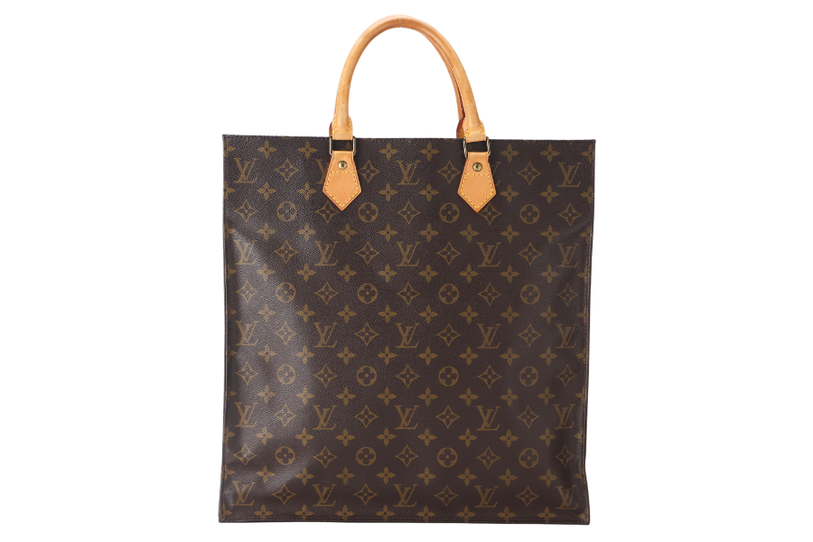 LOUIS VUITTON SAC PLAT TOTE HAND ( ) MONOGRAM BROWN GOLD HARDWARE NO DUST COVER