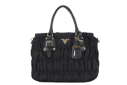 PRADA TESSUTO GAUFRE NYLON NERO (IBA 336) WITH STRAP