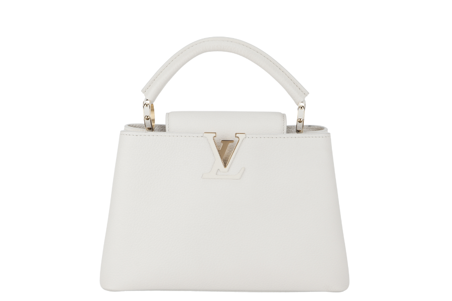 LOUIS VUITTON CAPUCINES BB TAURILLON LEATHER ( ) GOLD HARDWARE WITH STRAPS AND DUST COVER Handbag