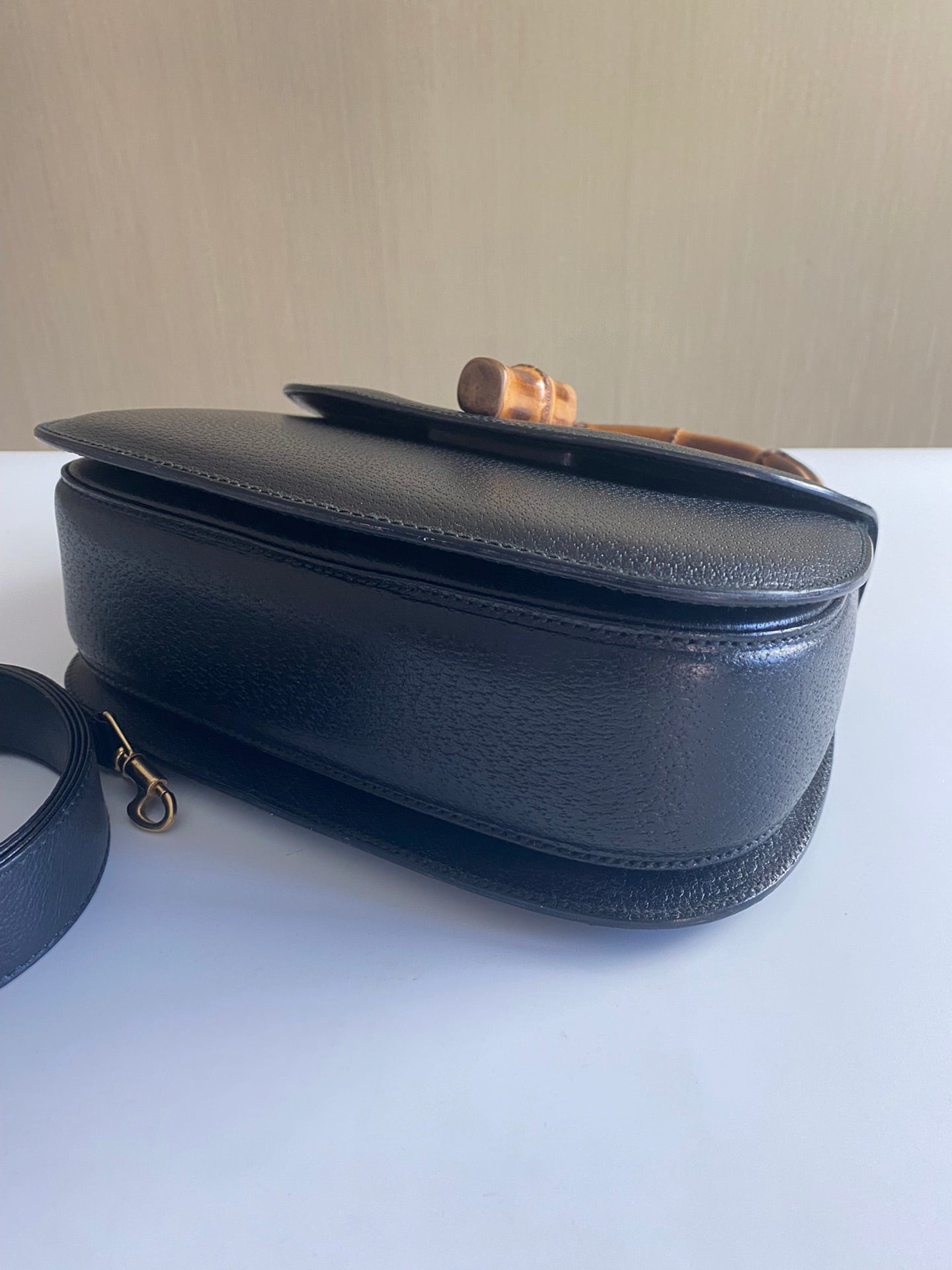 Gucci Bamboo 1947 Top Handle Bag Leather Medium Black