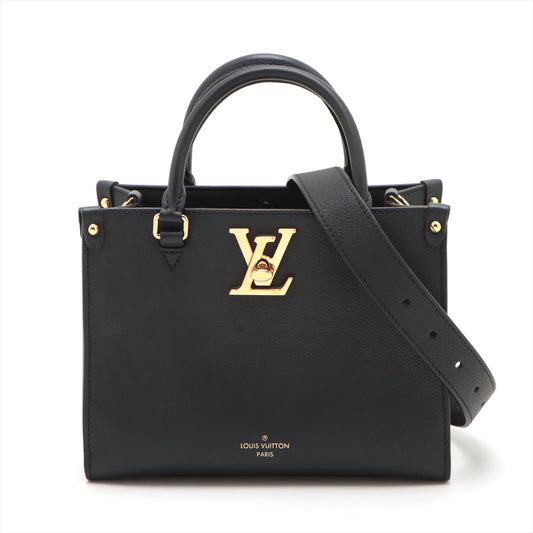 Louis Vuitton Black Smooth Grained Calfskin Leather Lock Go Clearance Sale