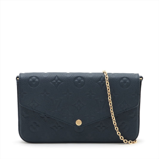 Louis Vuitton Navy Monogram Empreinte Leather Felicie Pochette Clearance Sale