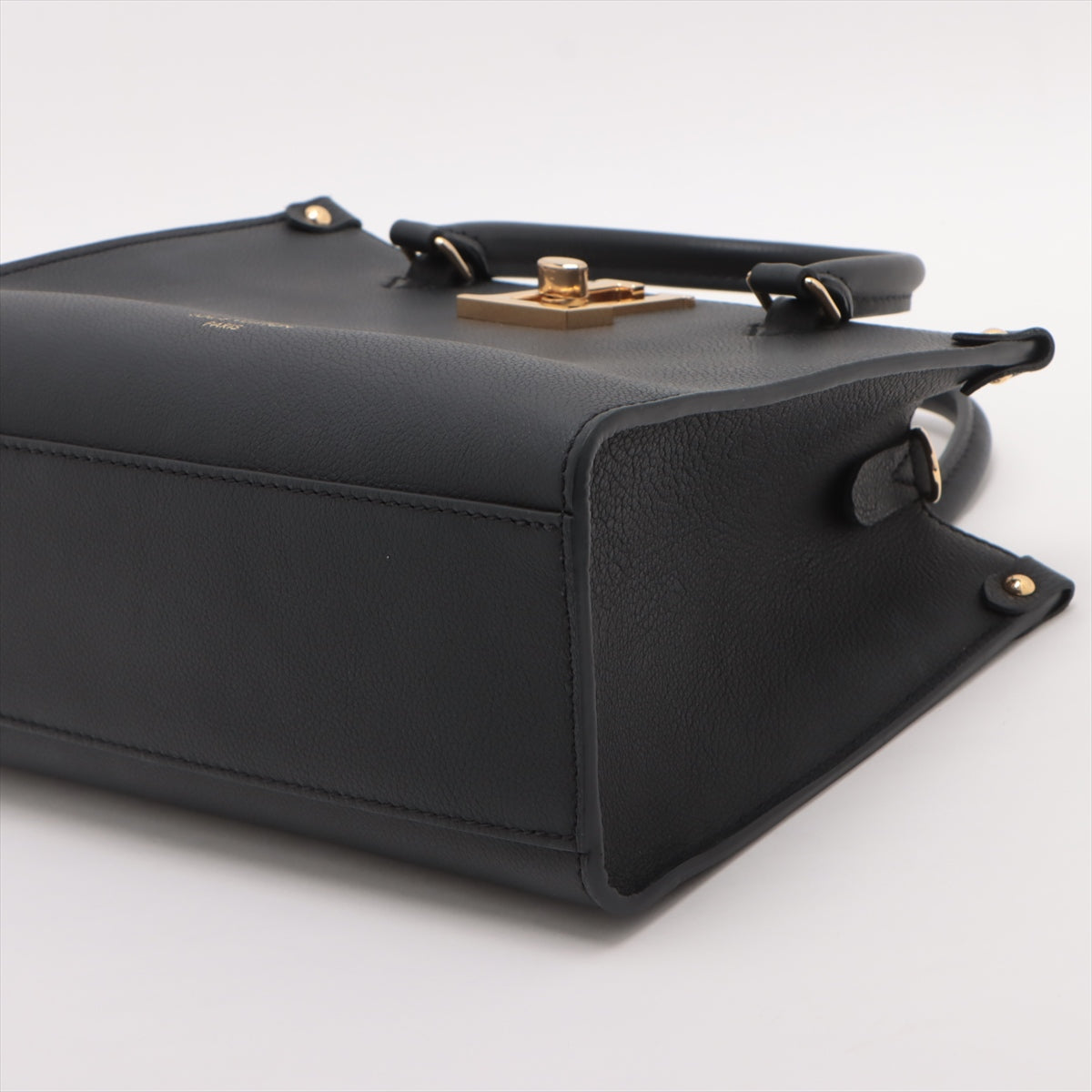 Louis Vuitton Black Smooth Grained Calfskin Leather Lock Go Clearance Sale