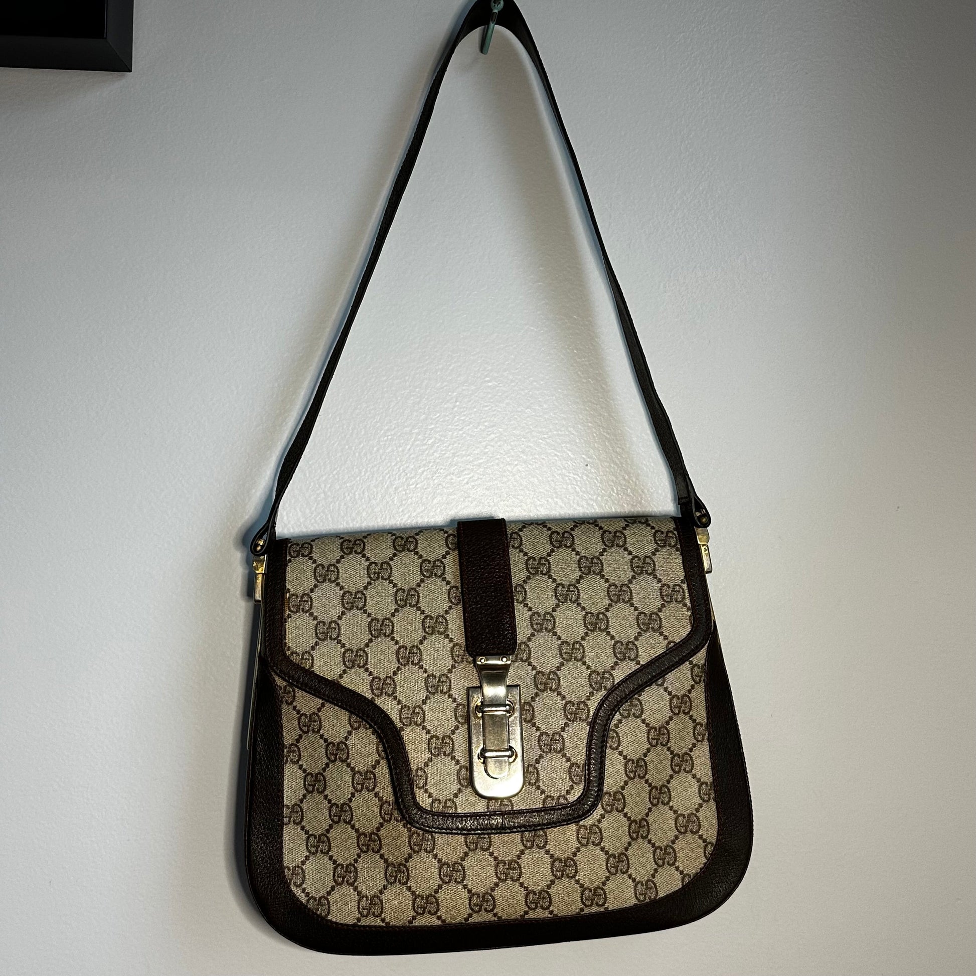 Gucci Leather Canvas Shoulder Bag