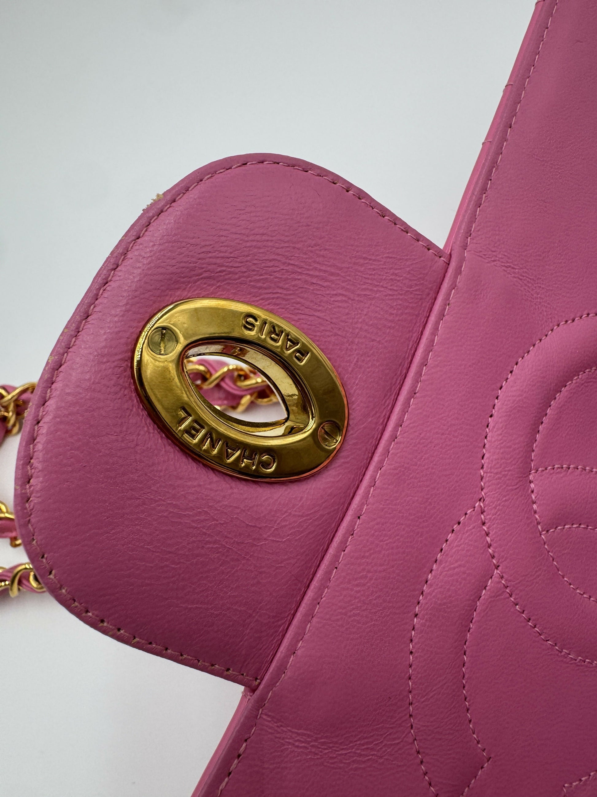 Chanel 1995 Barbie Pink Maxi Rhinestone Flap Bag