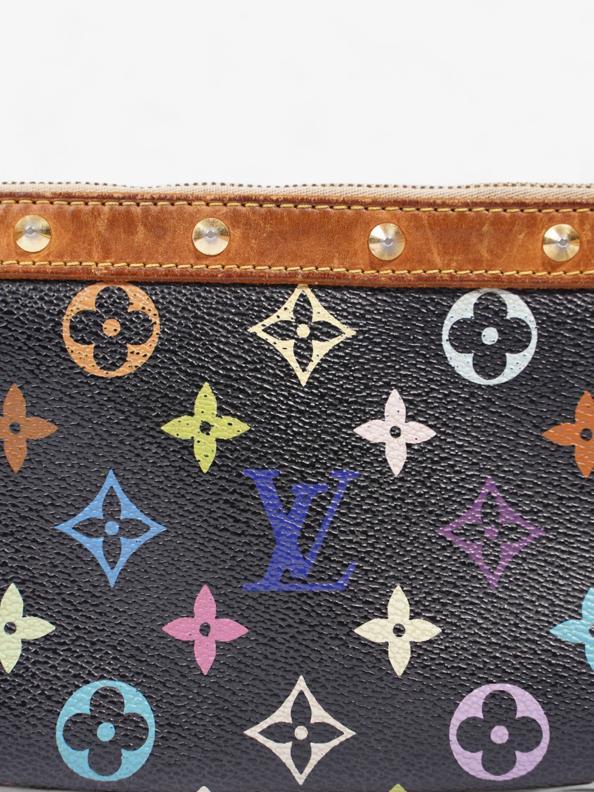 Louis Vuitton Pochette Accessoires Black / Multicolour Coated Canvas