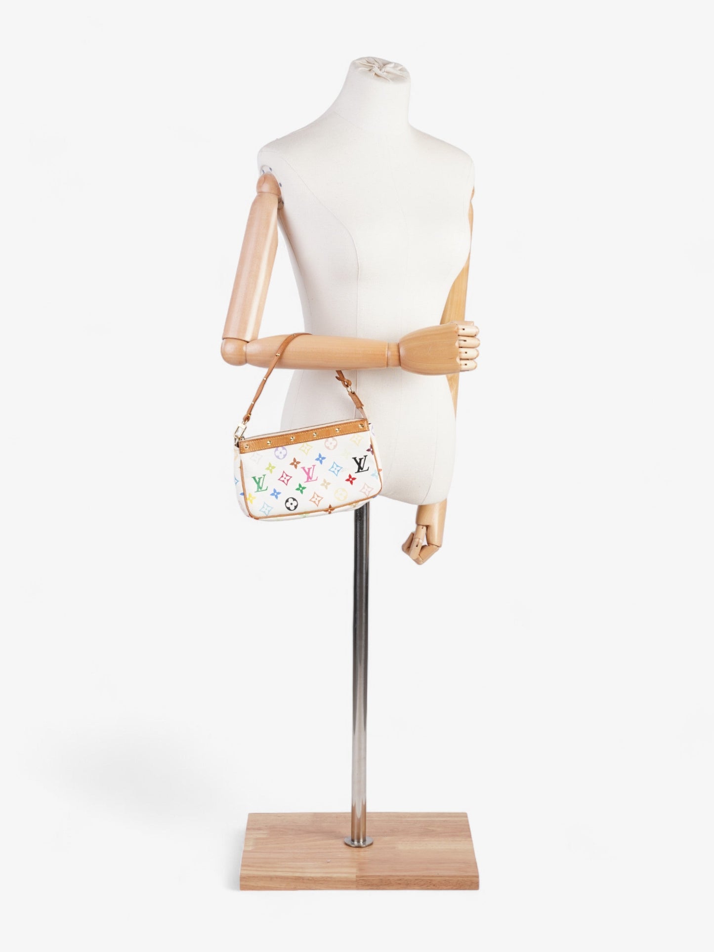 Louis Vuitton Pochette Accessoires White Multicoloured Monogram Coated Canvas