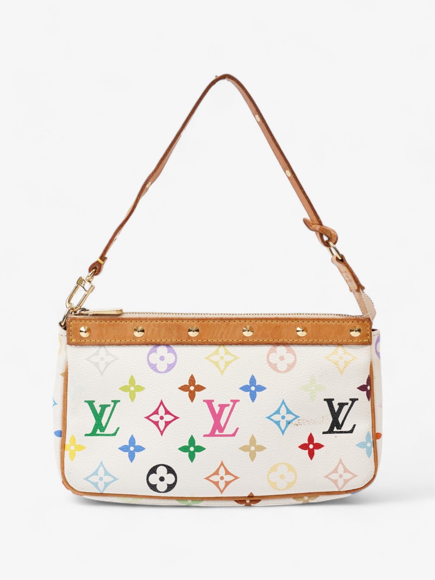 Louis Vuitton Pochette Accessoires White Multicoloured Monogram Coated Canvas