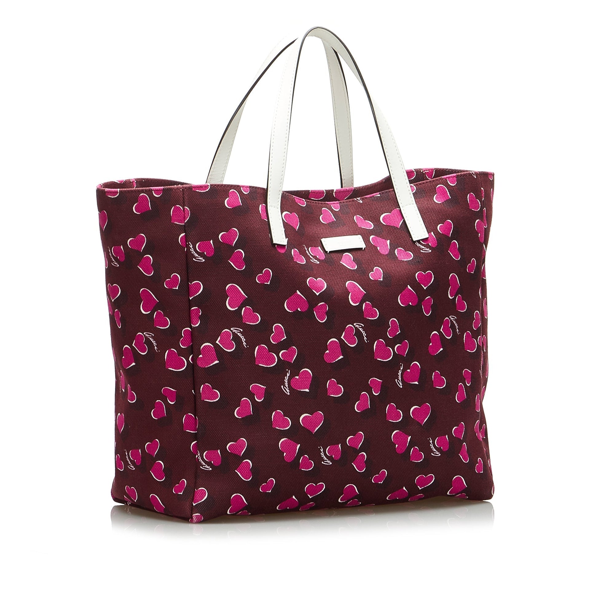 Gucci Red Leather Canvas Tote Style 5