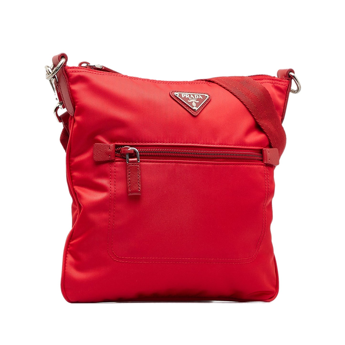 Prada Tessuto Red Nylon Canvas Luxury Handbag