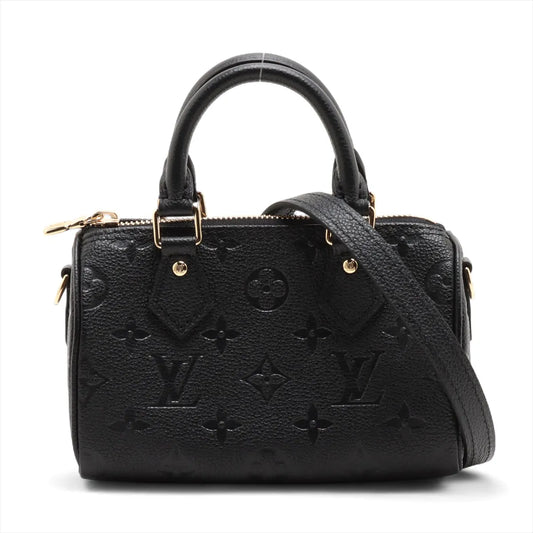 Louis Vuitton Noir Monogram Empreinte Leather Nano Speedy Clearance Sale