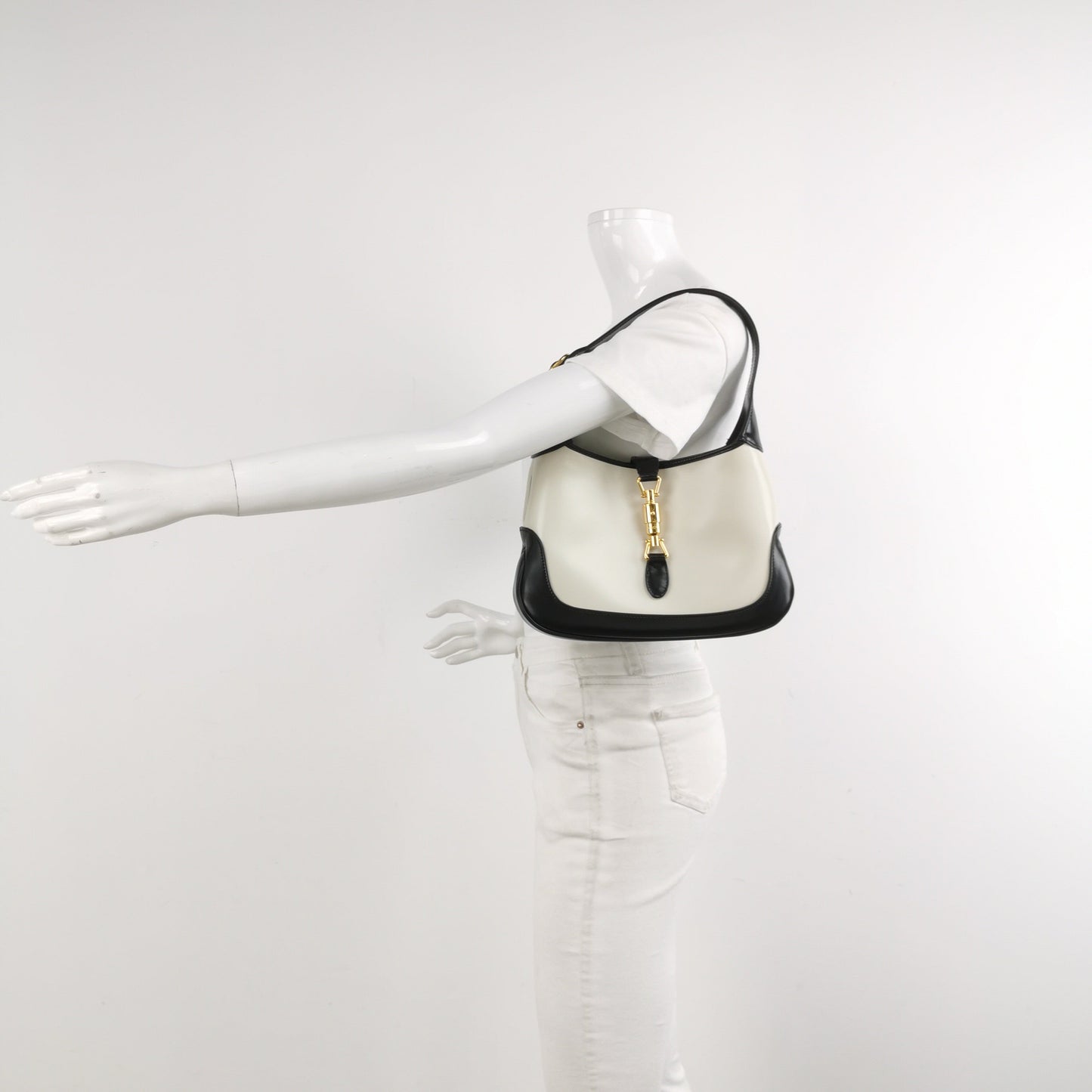 Gucci Jackie 1961 Small Black and White Leather Bag