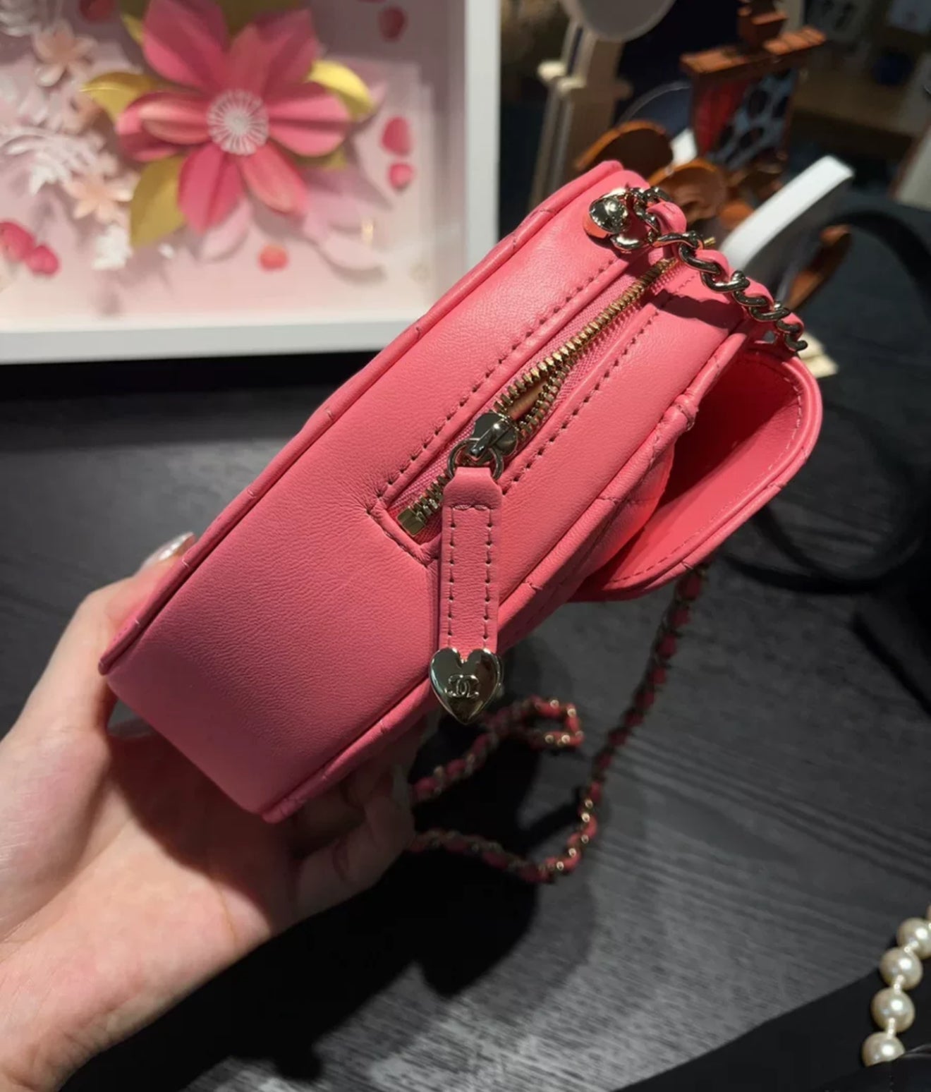 Chanel 22S Pink Heart Bag Large